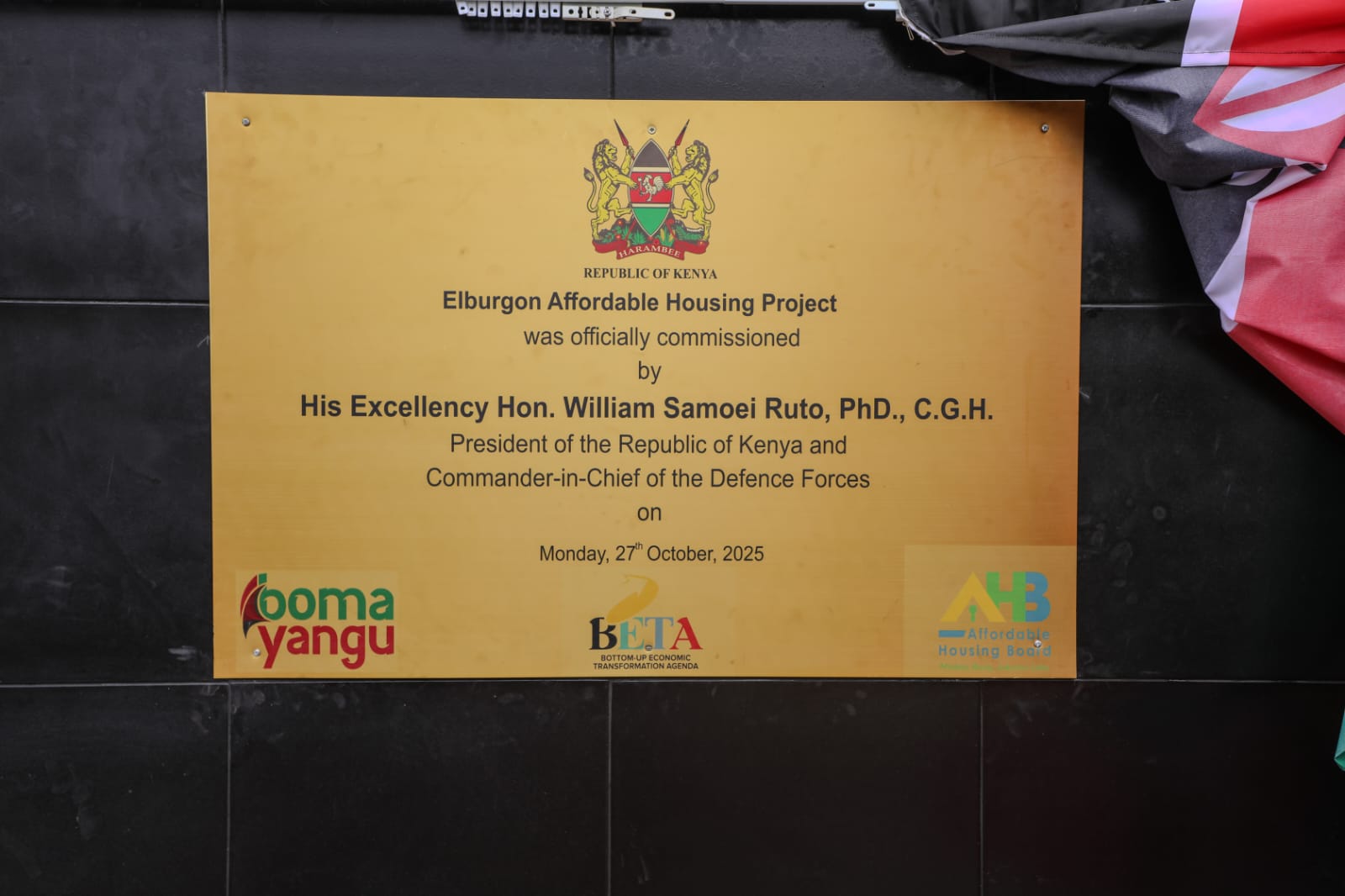 Commissioning of the Elburgon Affordable Housing Project by H.E President William Ruto